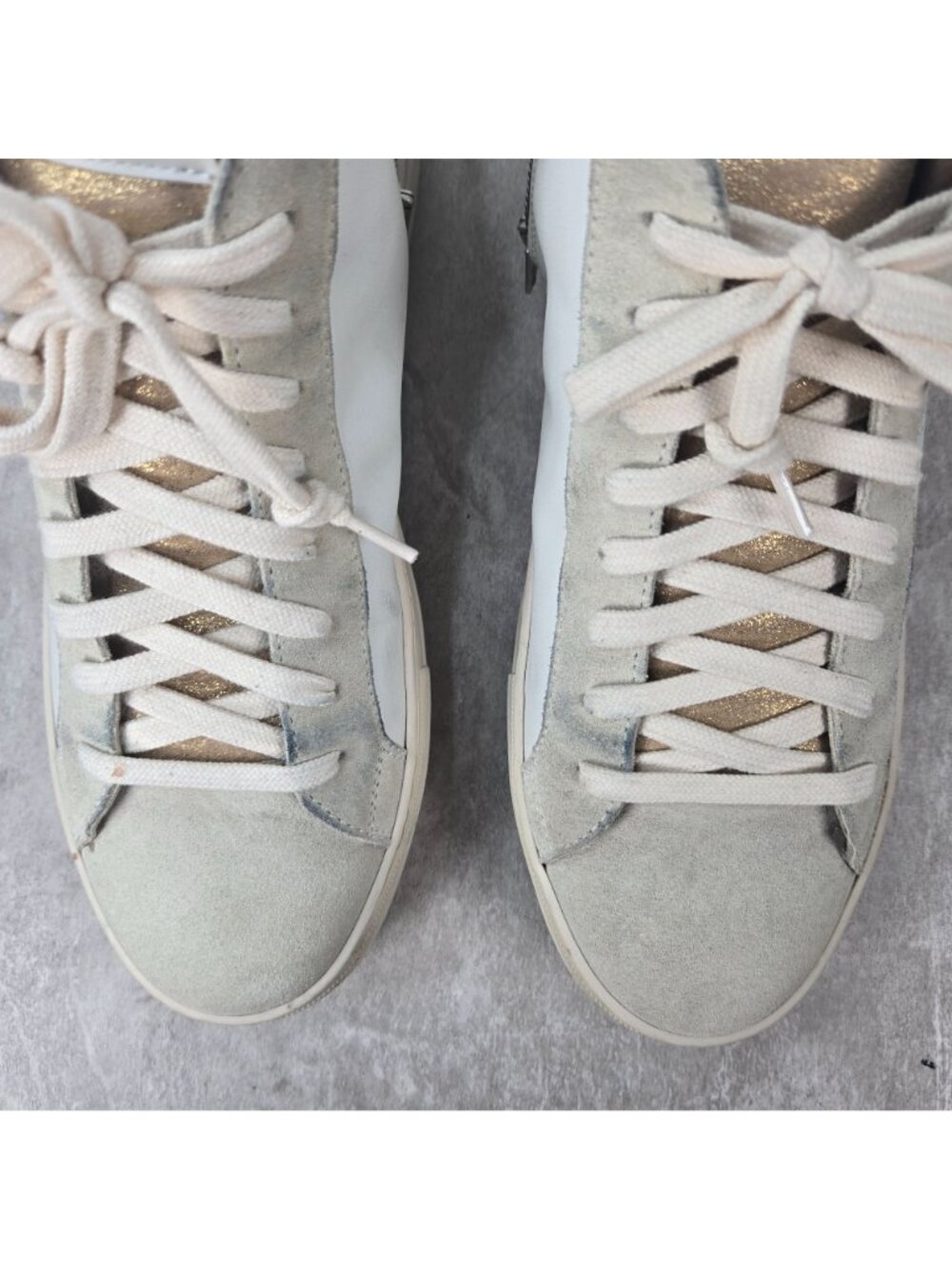 P448‎ Sporty Lace Up Sneaker White Leather Athletic Streetwear Zip Skater Shoes - Picture 3 of 15